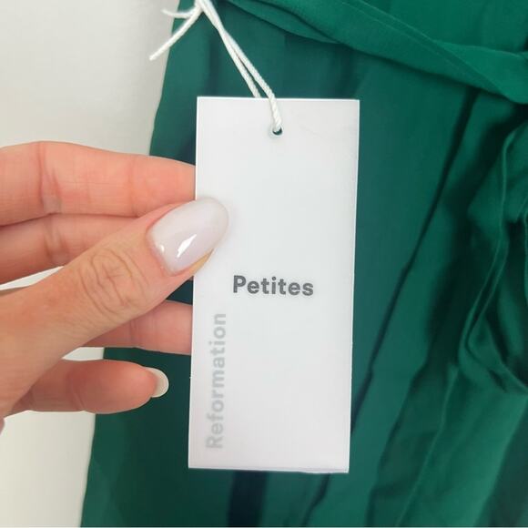 NWT Reformation Petites Winslow Dress Emerald sz SP Boho Jewel Tone Earthy - Picture 8 of 10